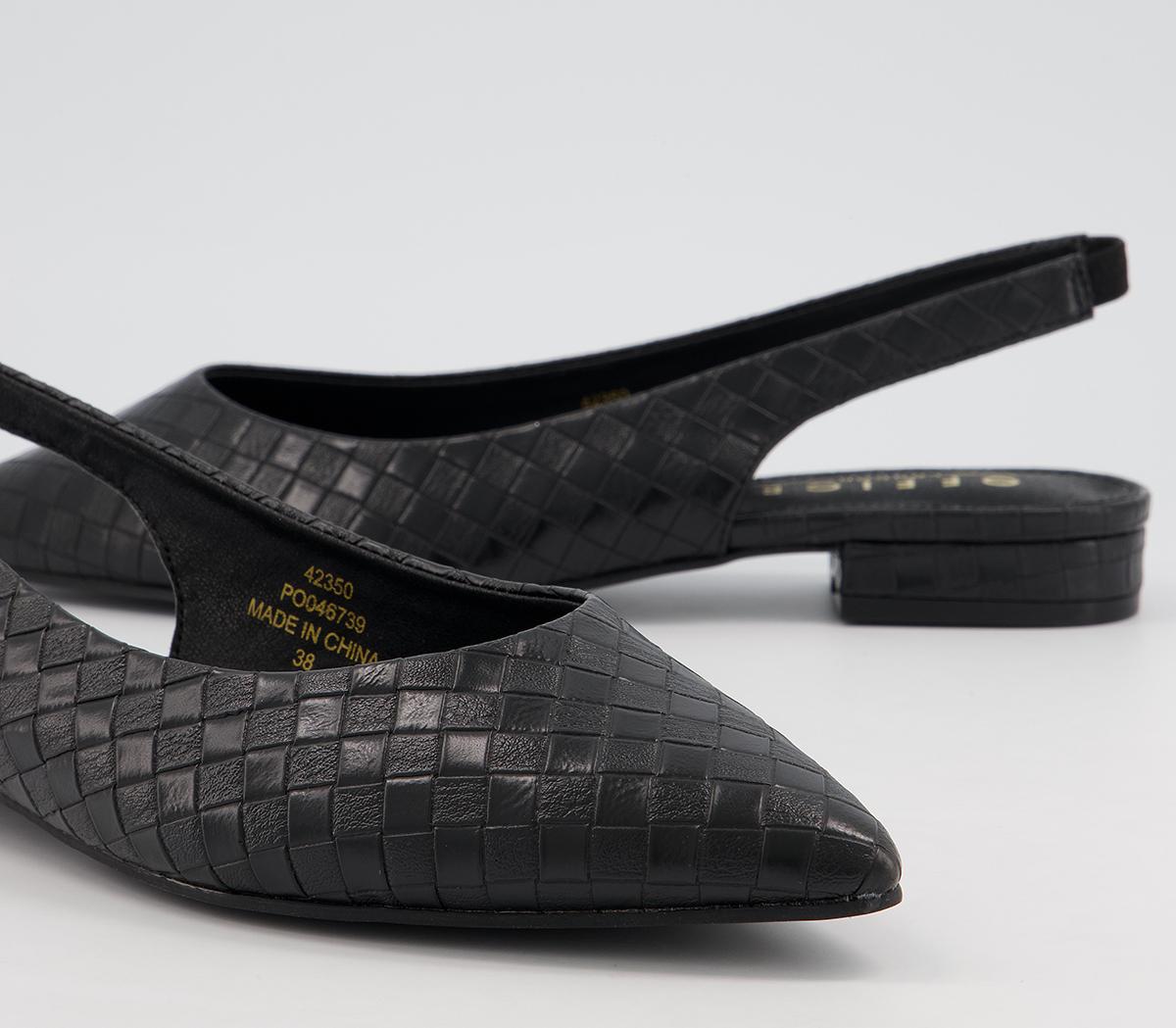 Office Fairyland Slingback Pointed Flats Office Fairyland Slingback Pointed Flats Black Weave