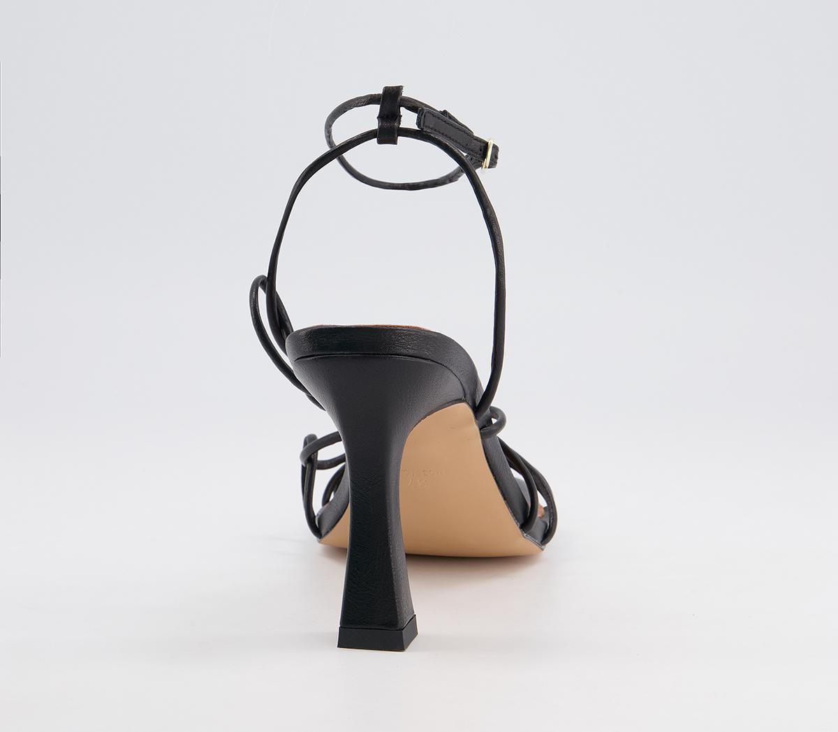 OFFICE Medea Strappy Stiletto Heeled Sandals Black - Mid Heels