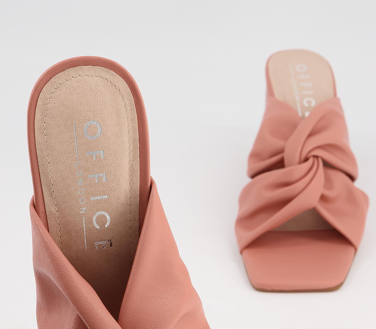 OFFICE Manarola Knotted Mules Pink - Mid Heels