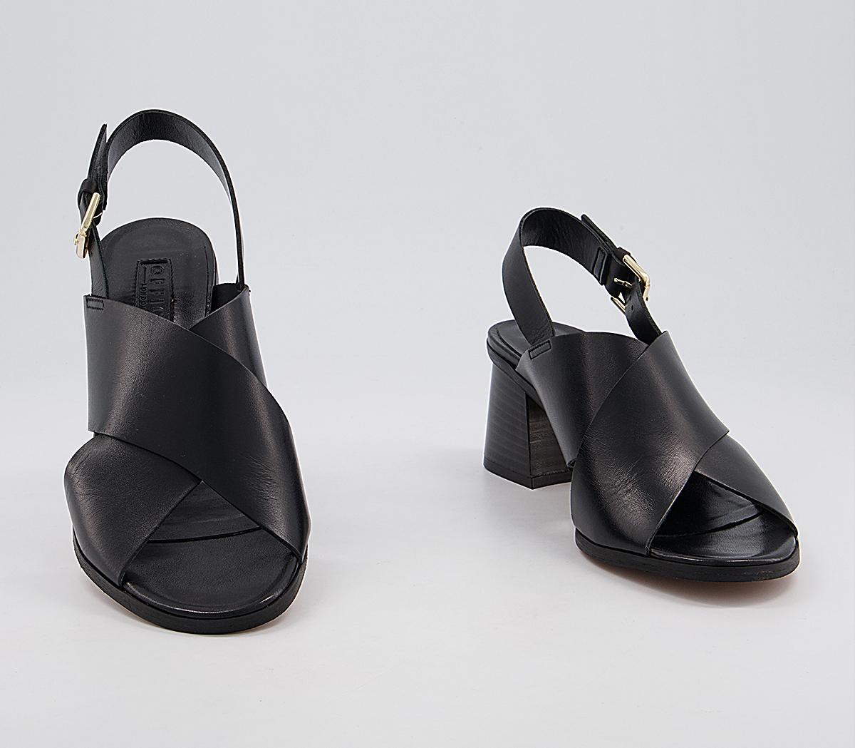 OFFICEMoldova Coverage SandalsBlack Leather