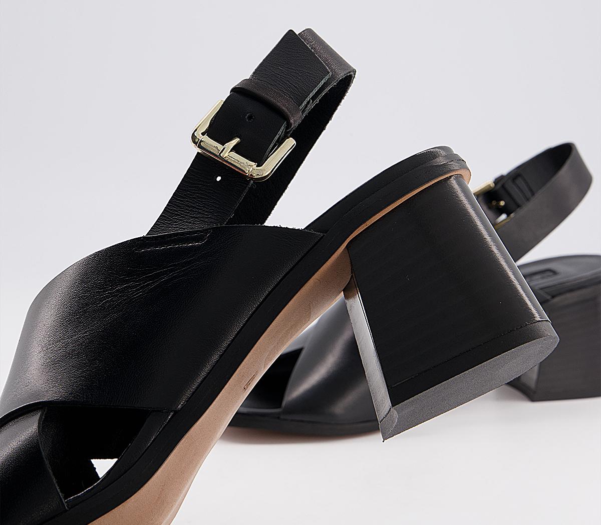 OFFICEMoldova Coverage SandalsBlack Leather