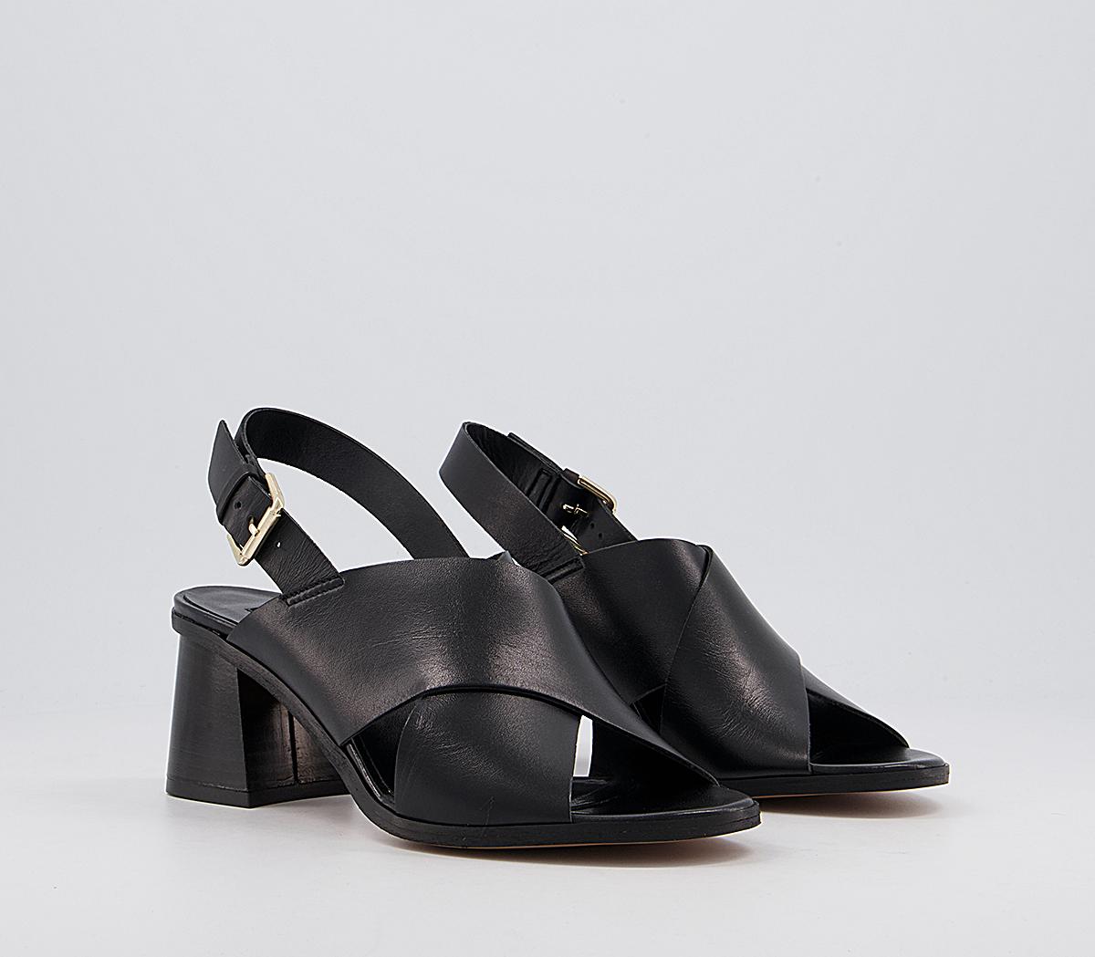 OFFICEMoldova Coverage SandalsBlack Leather