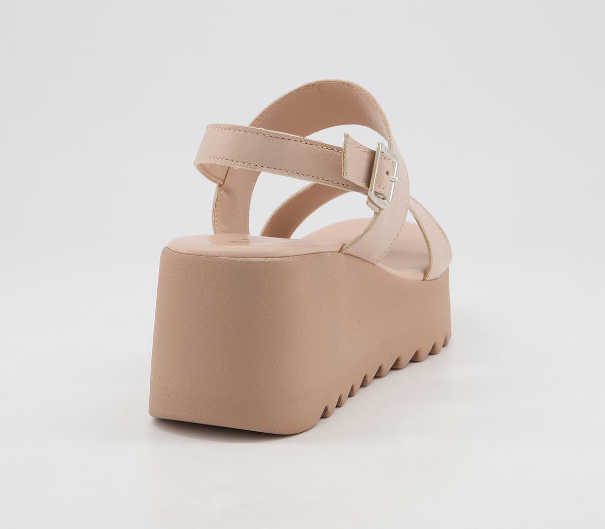 OFFICEMali Two Part Wedge SandalsBeige Leather