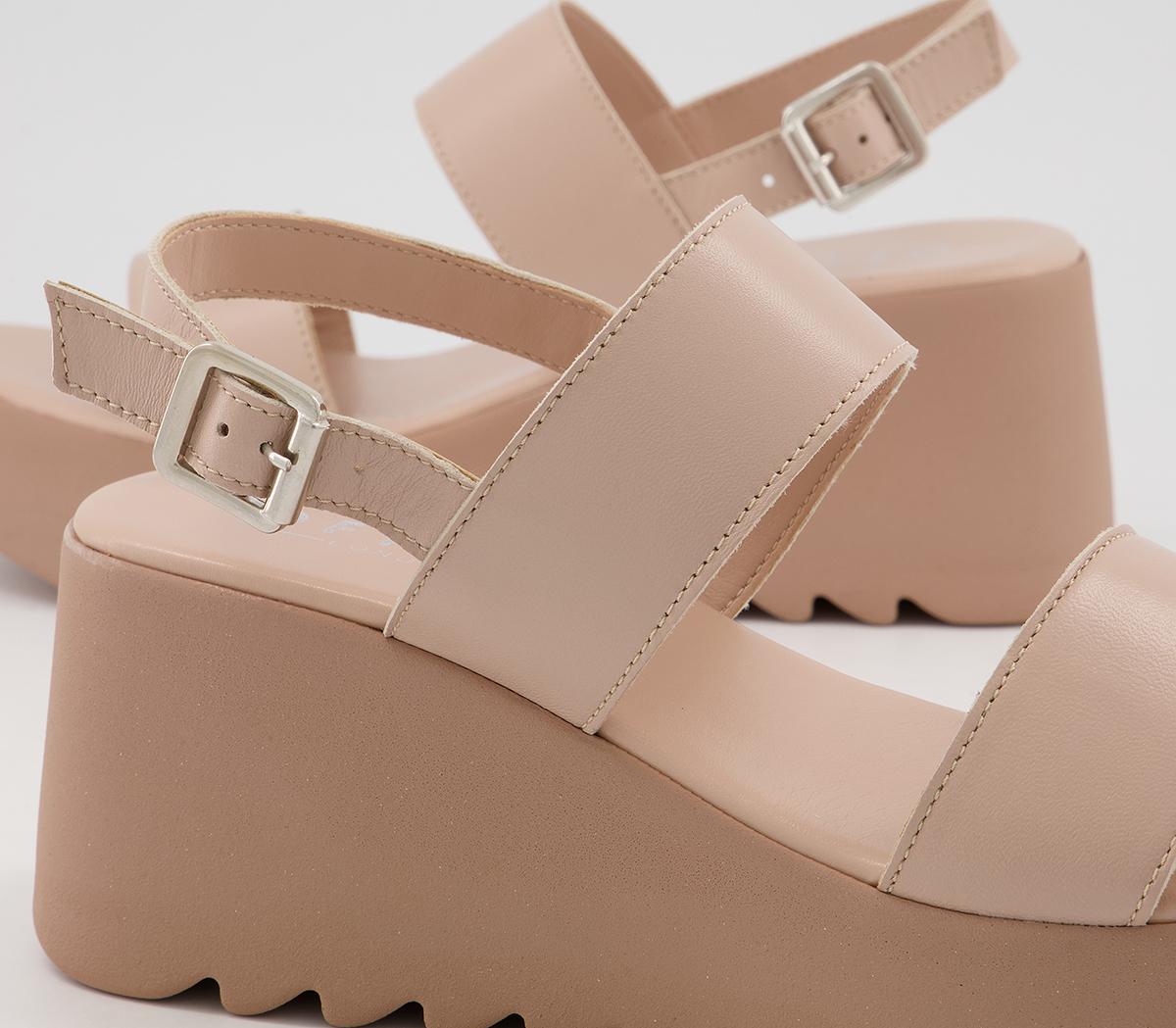 OFFICEMali Two Part Wedge SandalsBeige Leather