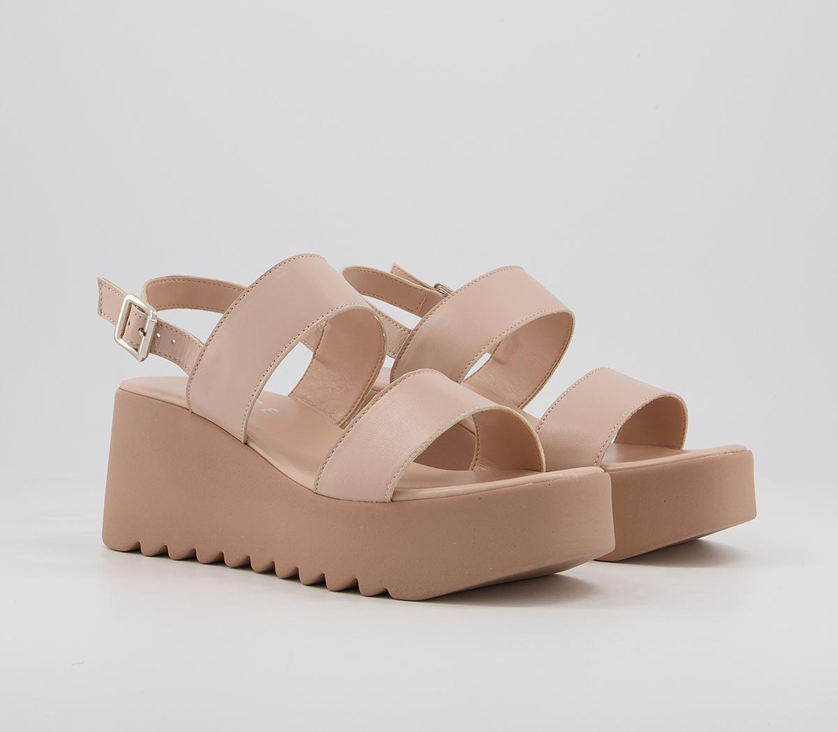 OFFICEMali Two Part Wedge SandalsBeige Leather