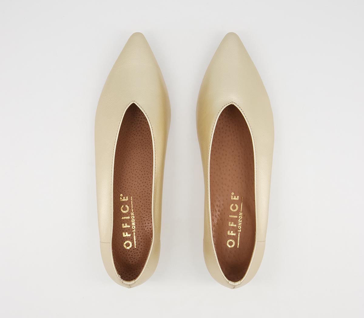 Office Farren Almond Toe Soft Pumps Office Farren Almond Toe Soft Pumps Gold Leather