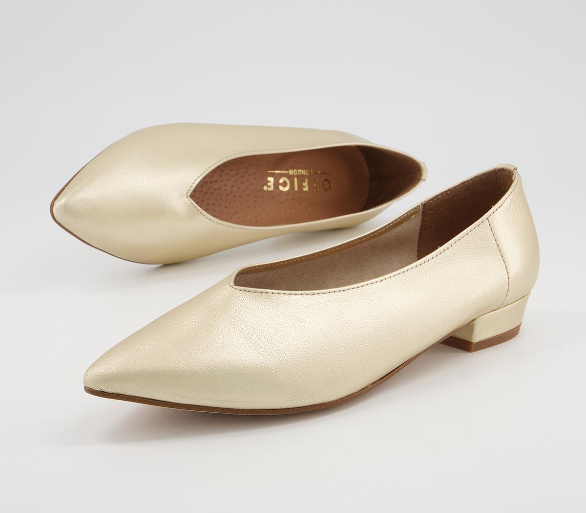 Office Farren Almond Toe Soft Pumps Office Farren Almond Toe Soft Pumps Gold Leather
