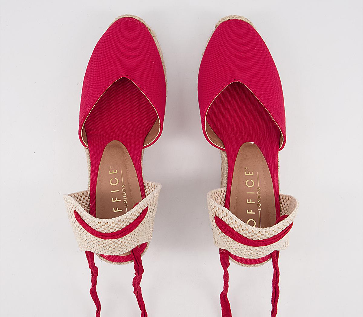 OFFICE Honeytrap Espadrilles Red Canvas - Wedges