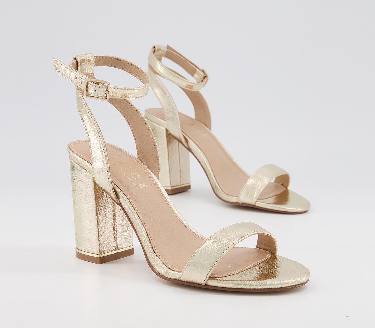 OFFICEHoneysuckle Two Part Block Heeled High SandalsGold