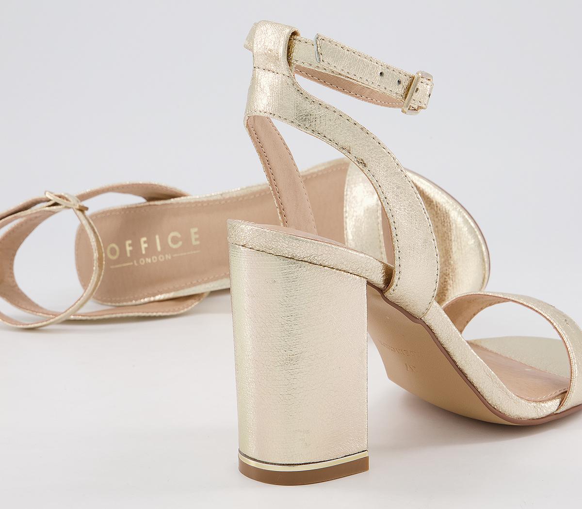 OFFICEHoneysuckle Two Part Block Heeled High SandalsGold