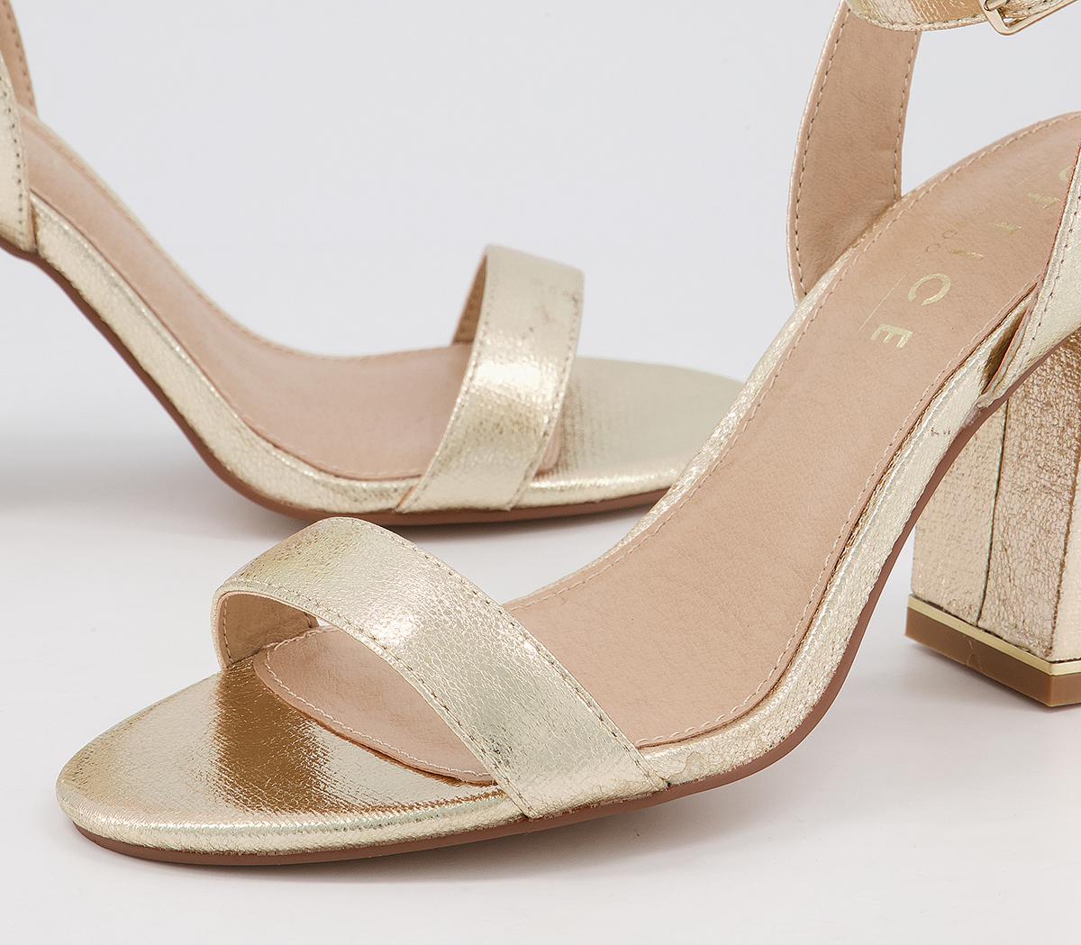 OFFICEHoneysuckle Two Part Block Heeled High SandalsGold