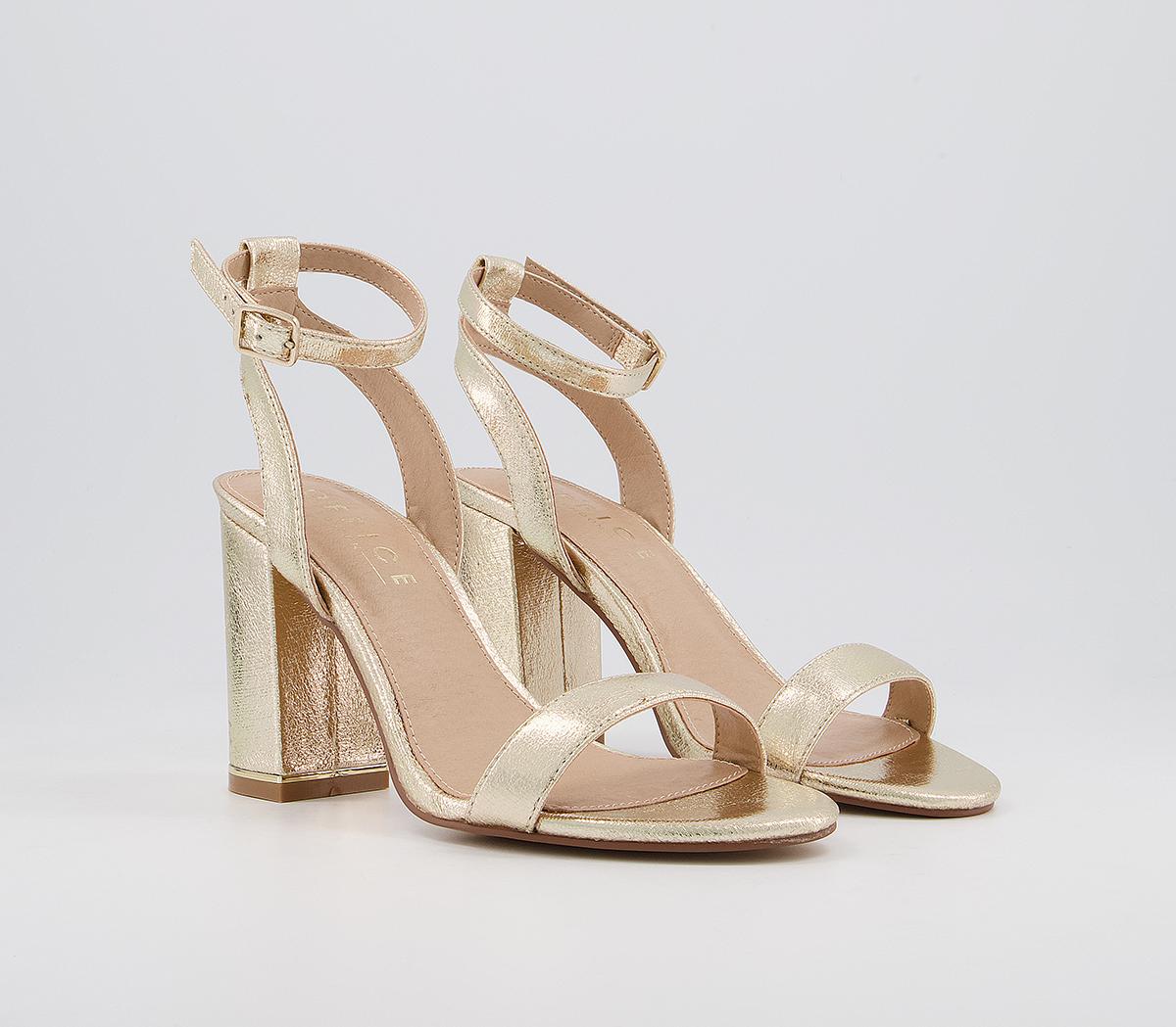 OFFICEHoneysuckle Two Part Block Heeled High SandalsGold