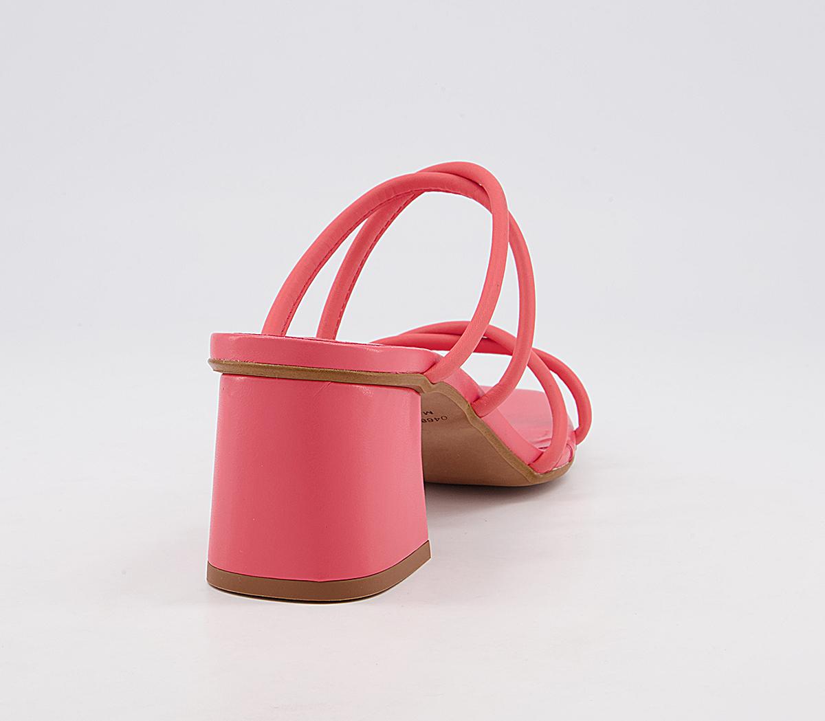 OFFICEMerrybell Strappy Block MulesCoral Leather