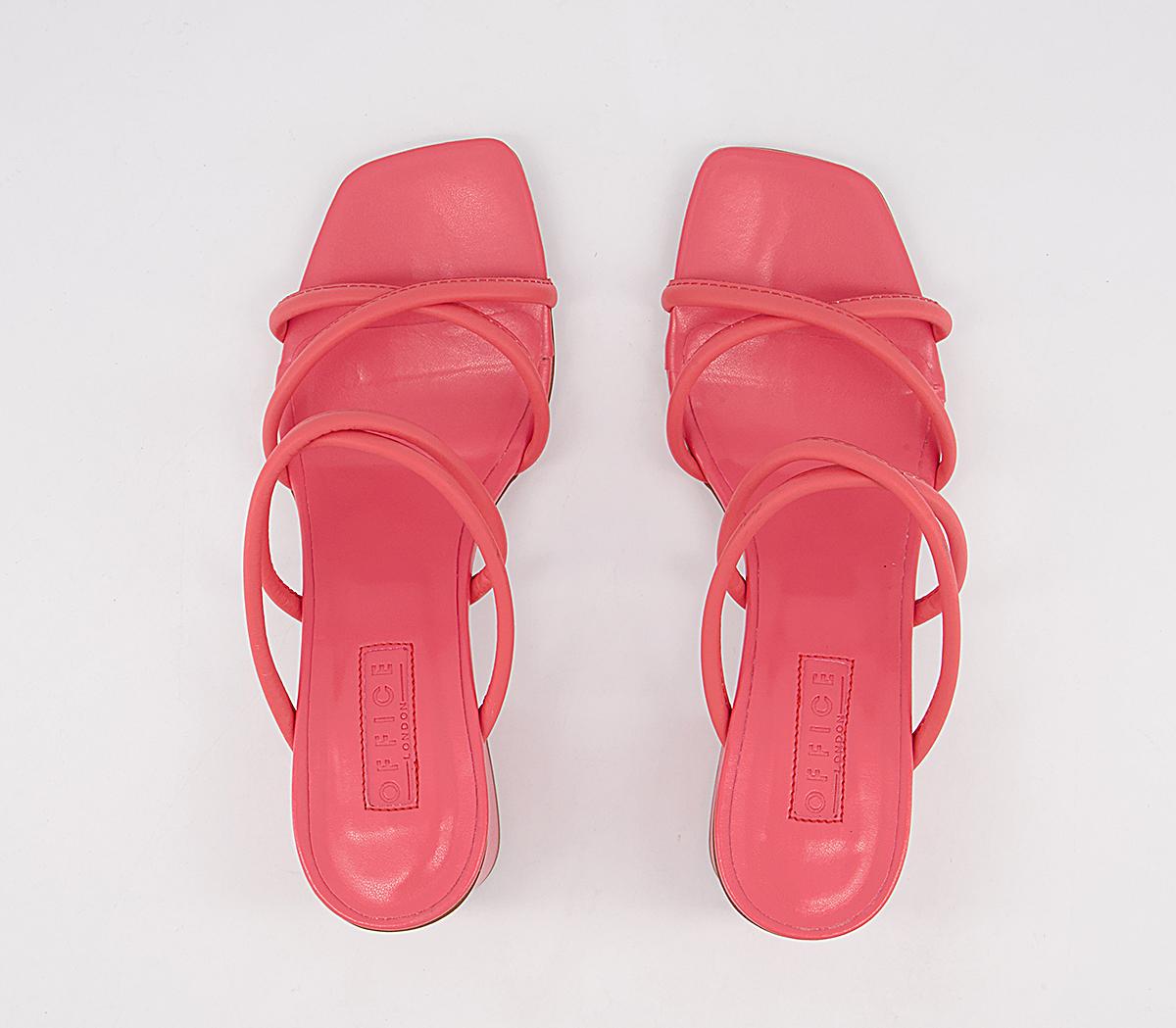 OFFICEMerrybell Strappy Block MulesCoral Leather