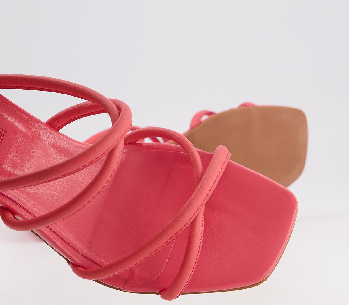 OFFICEMerrybell Strappy Block MulesCoral Leather