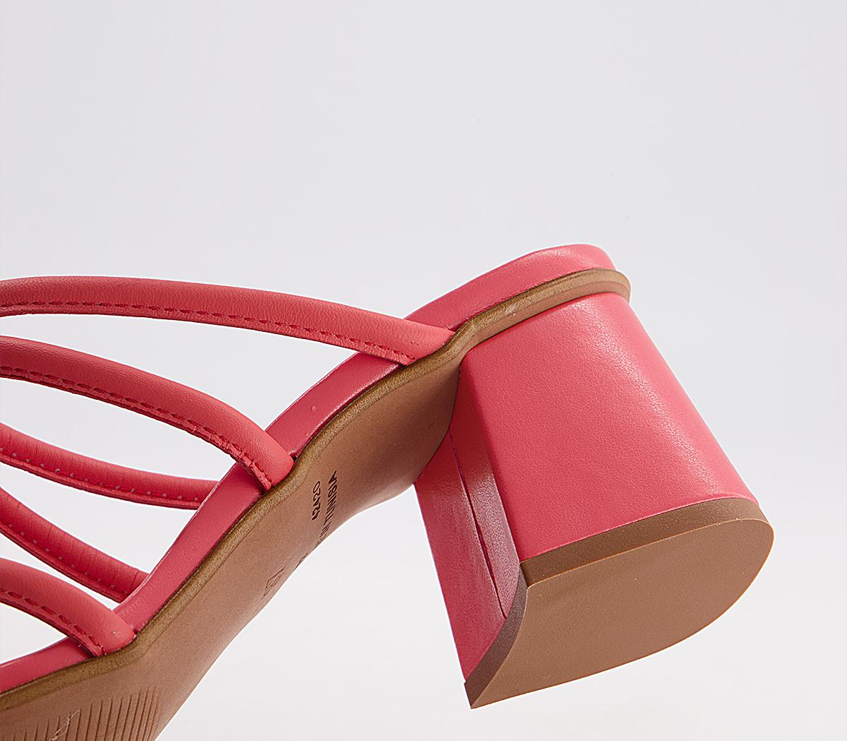 OFFICEMerrybell Strappy Block MulesCoral Leather