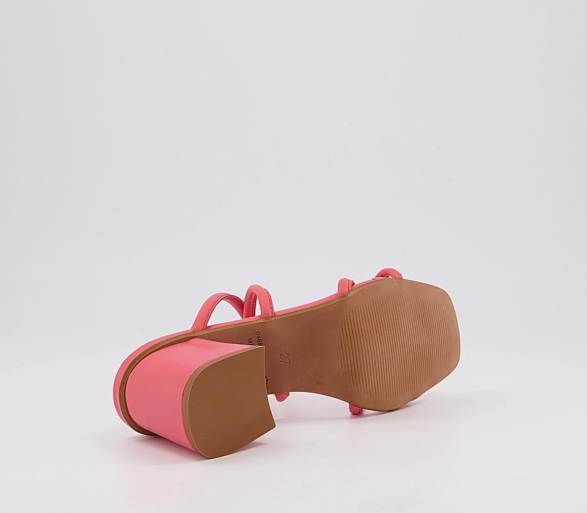OFFICEMerrybell Strappy Block MulesCoral Leather