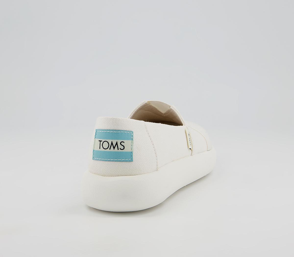TOMS Alpargata Mallow Slip Ons TOMS Alpargata Mallow Slip Ons White