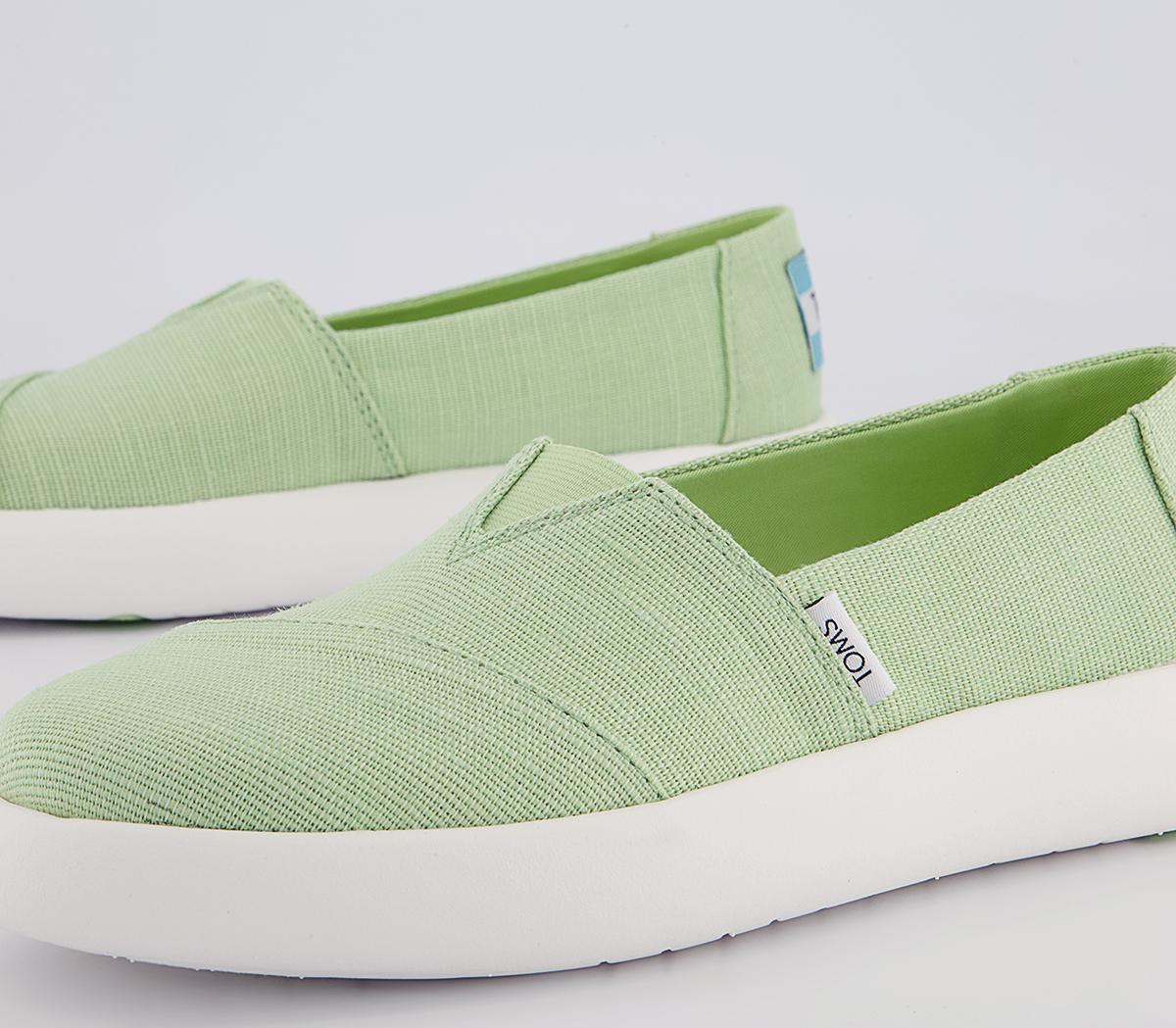 TOMS Alpargata Mallow Slip Ons TOMS Alpargata Mallow Slip Ons Pistachio Green
