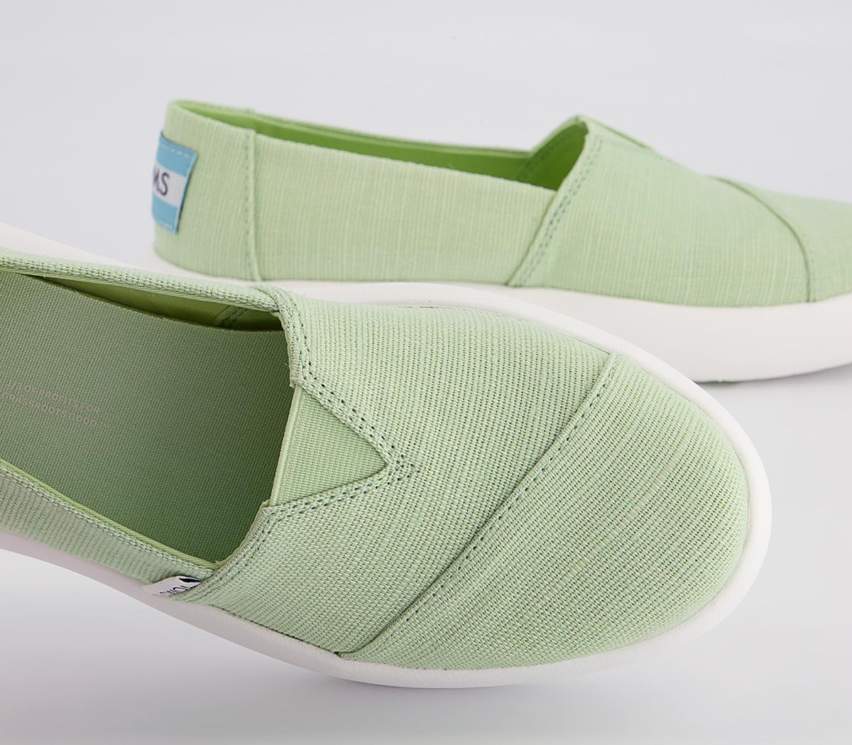 TOMS Alpargata Mallow Slip Ons TOMS Alpargata Mallow Slip Ons Pistachio Green