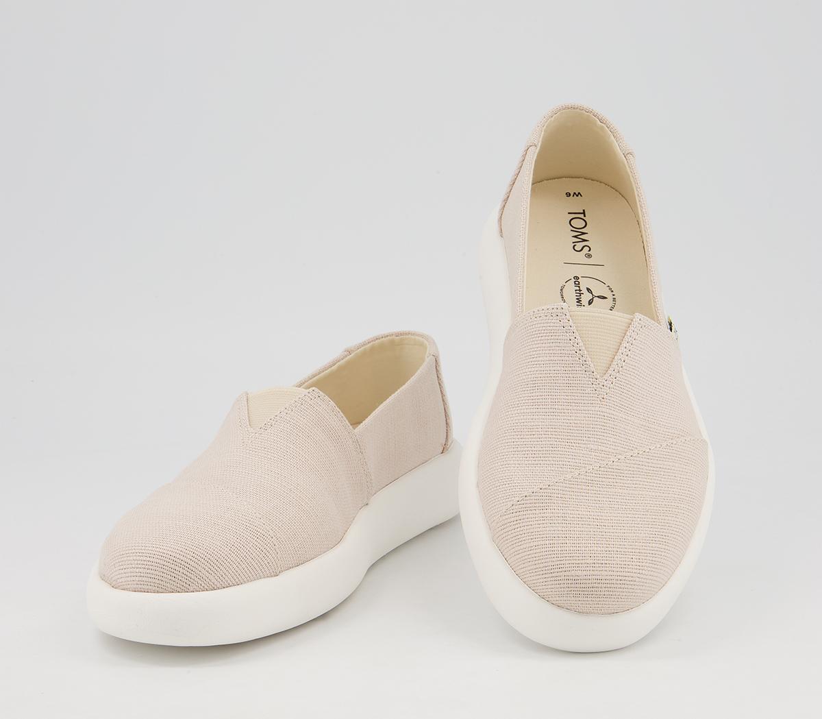 TOMS Alpargata Mallow Slip Ons Beige - Flat Shoes for Women