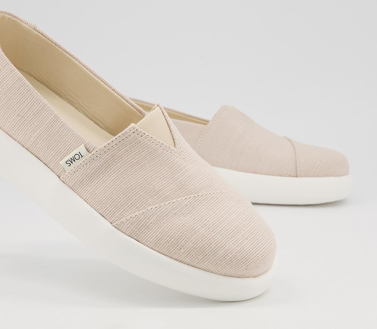 TOMS Alpargata Mallow Slip Ons Beige - Flat Shoes for Women