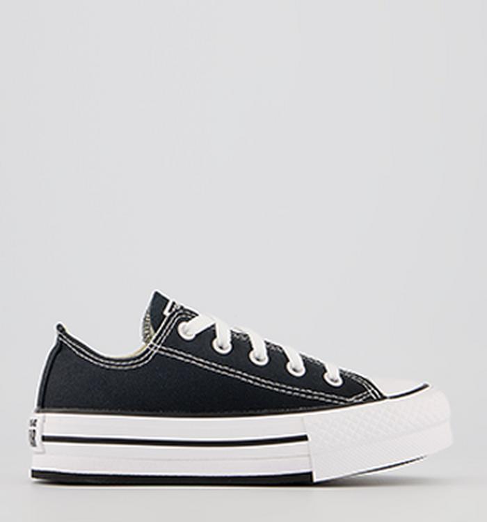 Converse All Star Eva Lift Low Youth Trainers Black White
