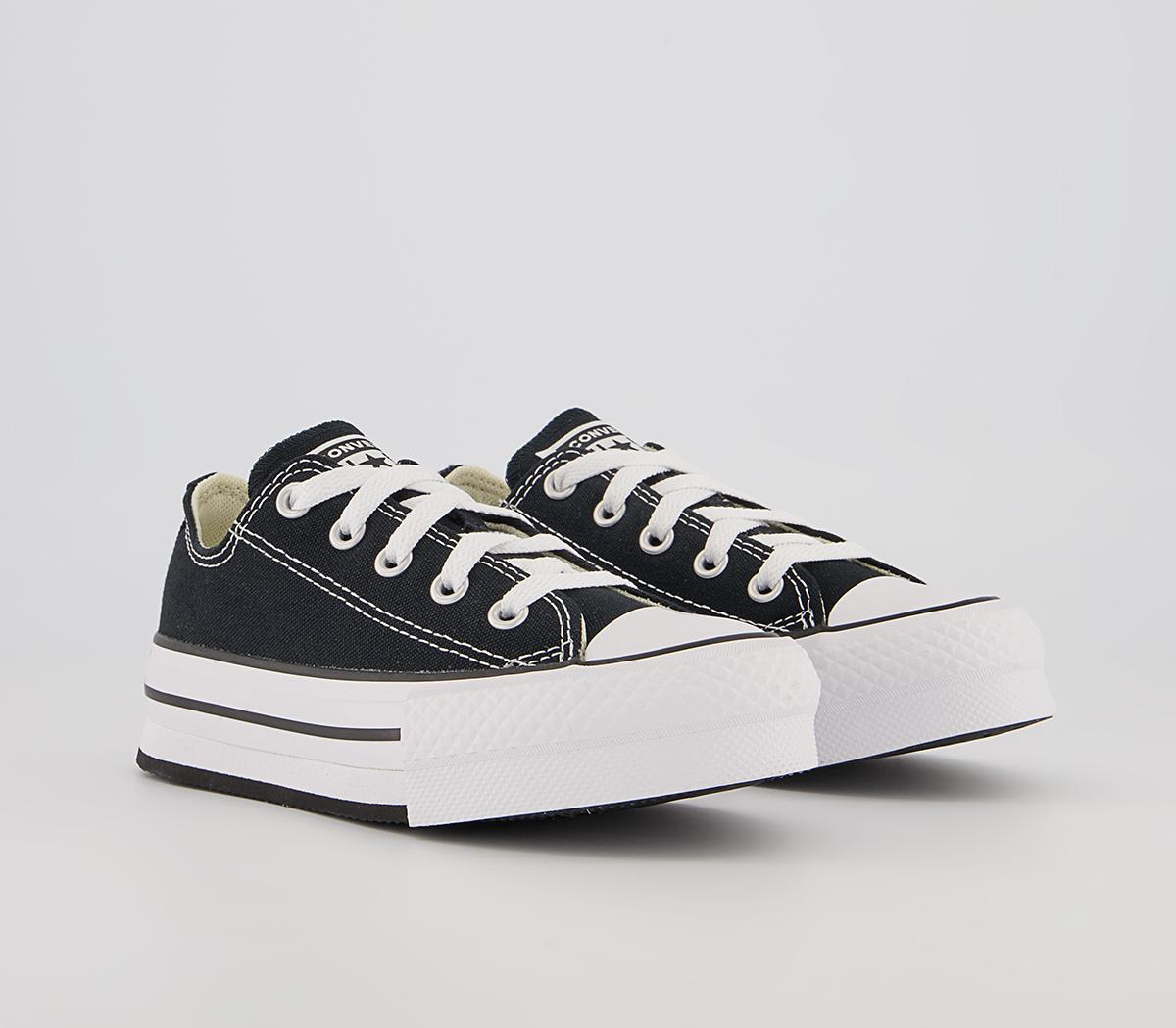 Converse Kids All Star Eva Lift Low Trainers Black White Synthetic, 1 Youth