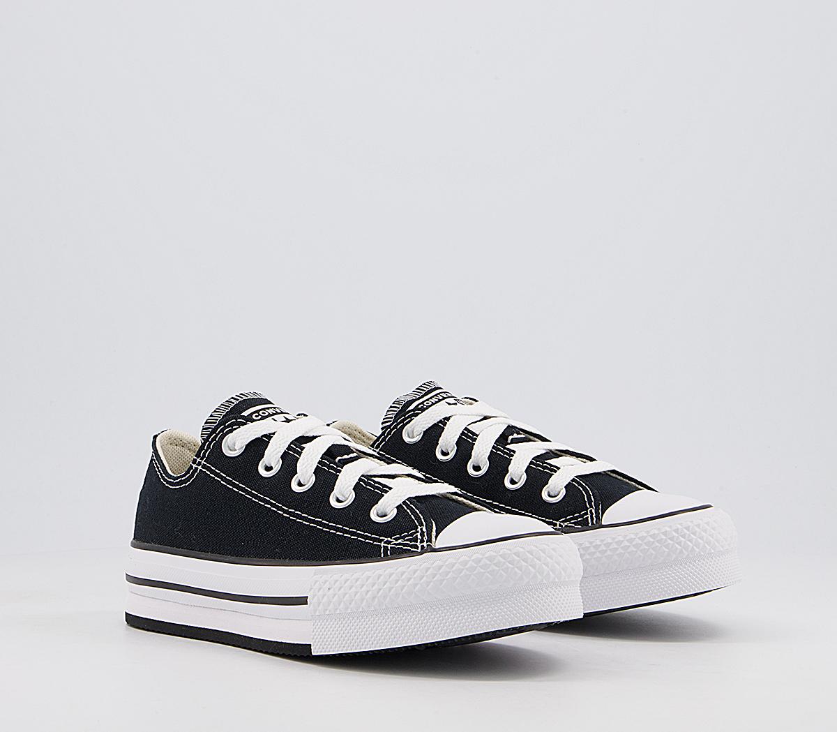 Converse All Star Eva Lift Low Platform Youth Trainers Converse All Star Eva Lift Low Platform Youth Trainers Black Natural Ivory White