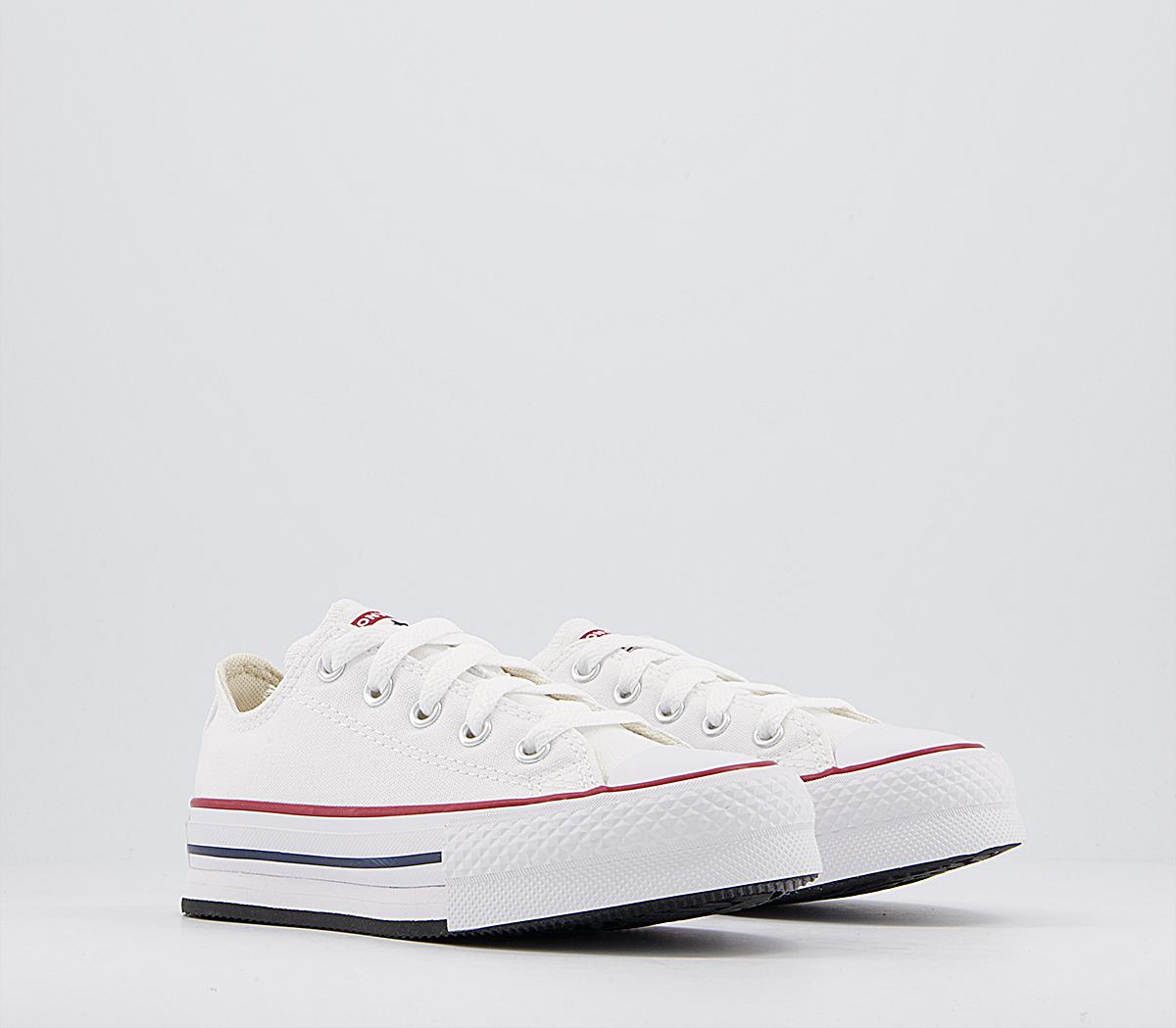 Converse Kids All Star Eva Lift Low Trainers White Garnet Midnight Navy, 13 Youth