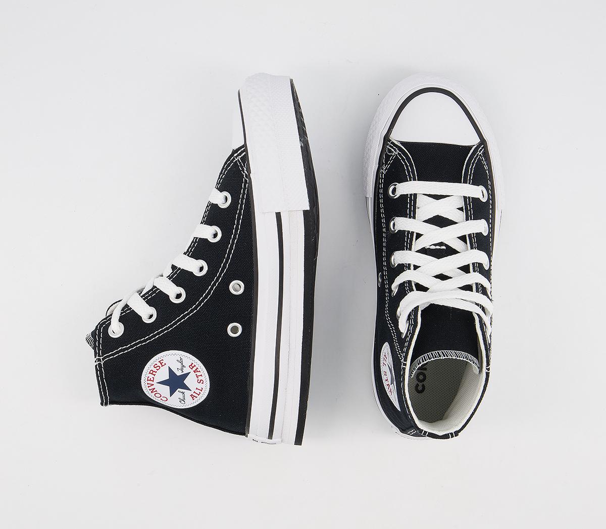 Converse All Star Eva Lift Hi Platform Youth Trainers Converse All Star Eva Lift Hi Platform Youth Trainers Black White Black