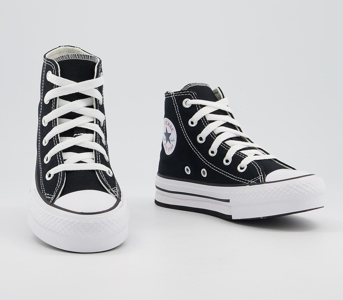 Converse All Star Eva Lift Hi Platform Youth Trainers Converse All Star Eva Lift Hi Platform Youth Trainers Black White Black