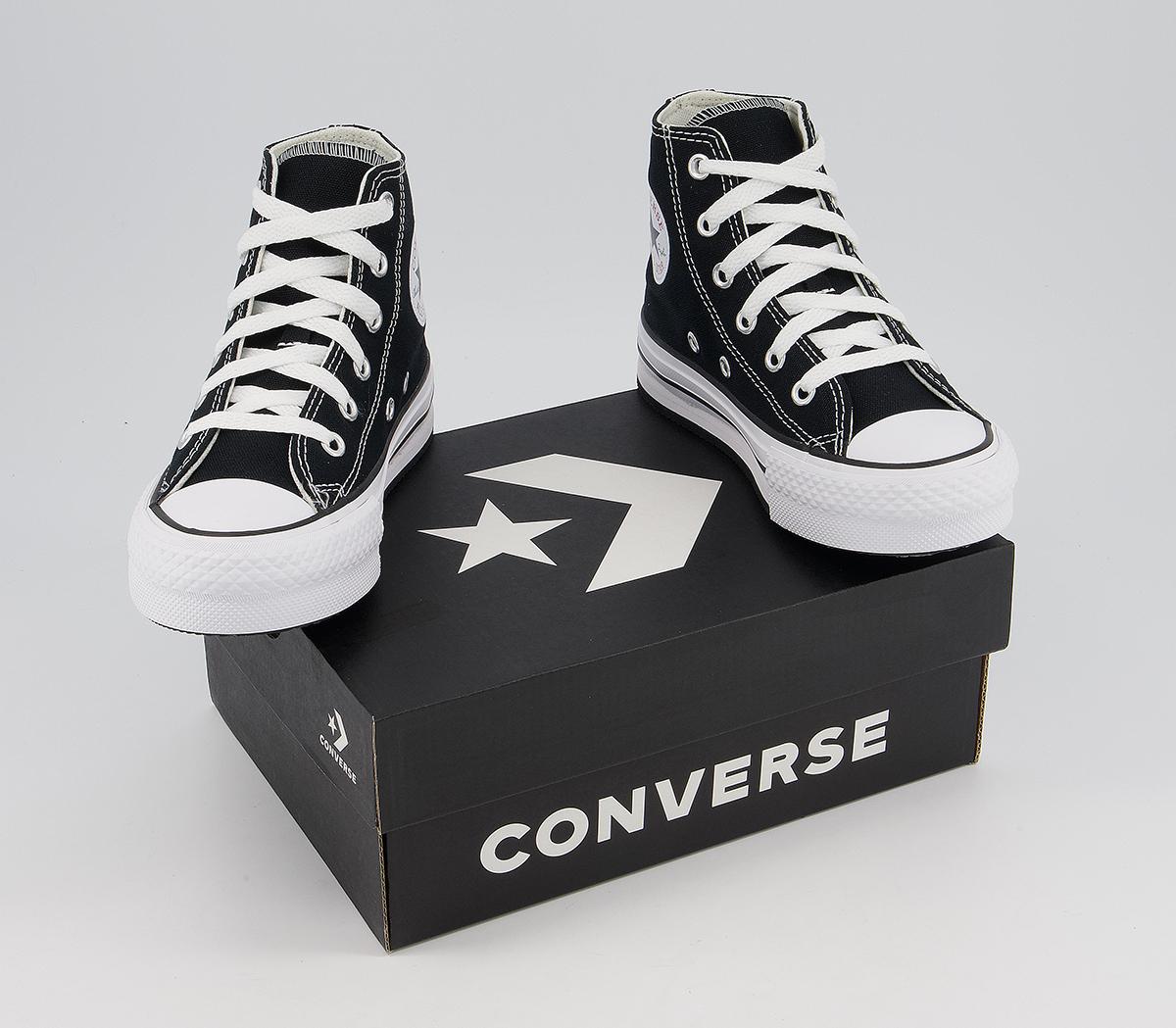Converse All Star Eva Lift Hi Platform Youth Trainers Converse All Star Eva Lift Hi Platform Youth Trainers Black White Black