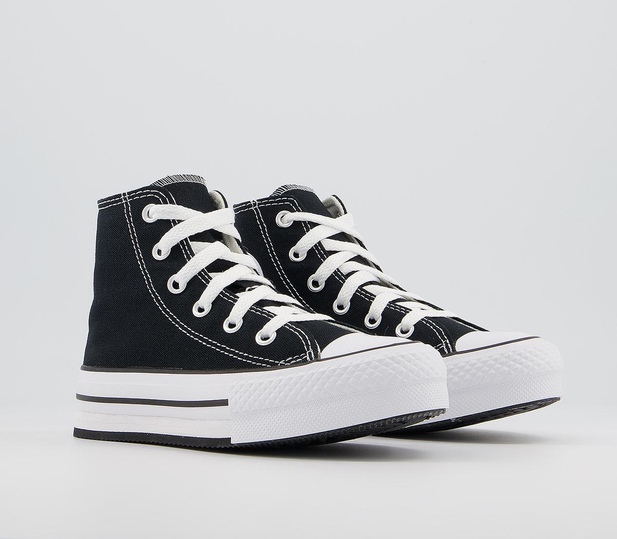 Converse All Star Eva Lift Hi Platform Youth Trainers Converse All Star Eva Lift Hi Platform Youth Trainers Black White Black