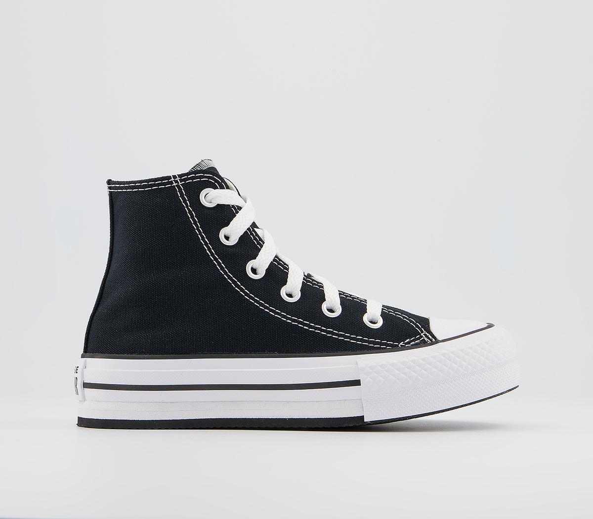 Converse All Star Eva Lift Hi Platform Youth Trainers Converse All Star Eva Lift Hi Platform Youth Trainers Black White Black