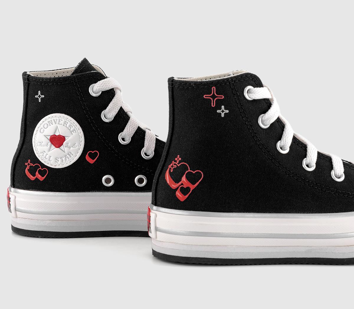 ConverseAll Star Eva Lift Hi Youth Trainers ConverseAll Star Eva Lift Hi Youth TrainersBlack Vinvage White Heart