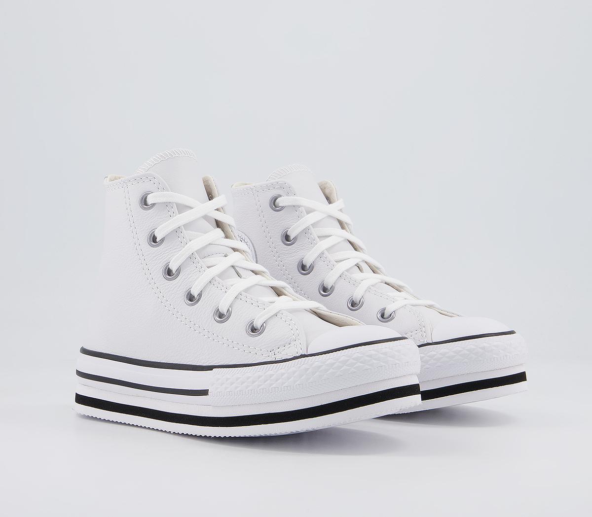 Converse All Star Eva Lift Hi Platform Youth Trainers Converse All Star Eva Lift Hi Platform Youth Trainers Black White Black Leather