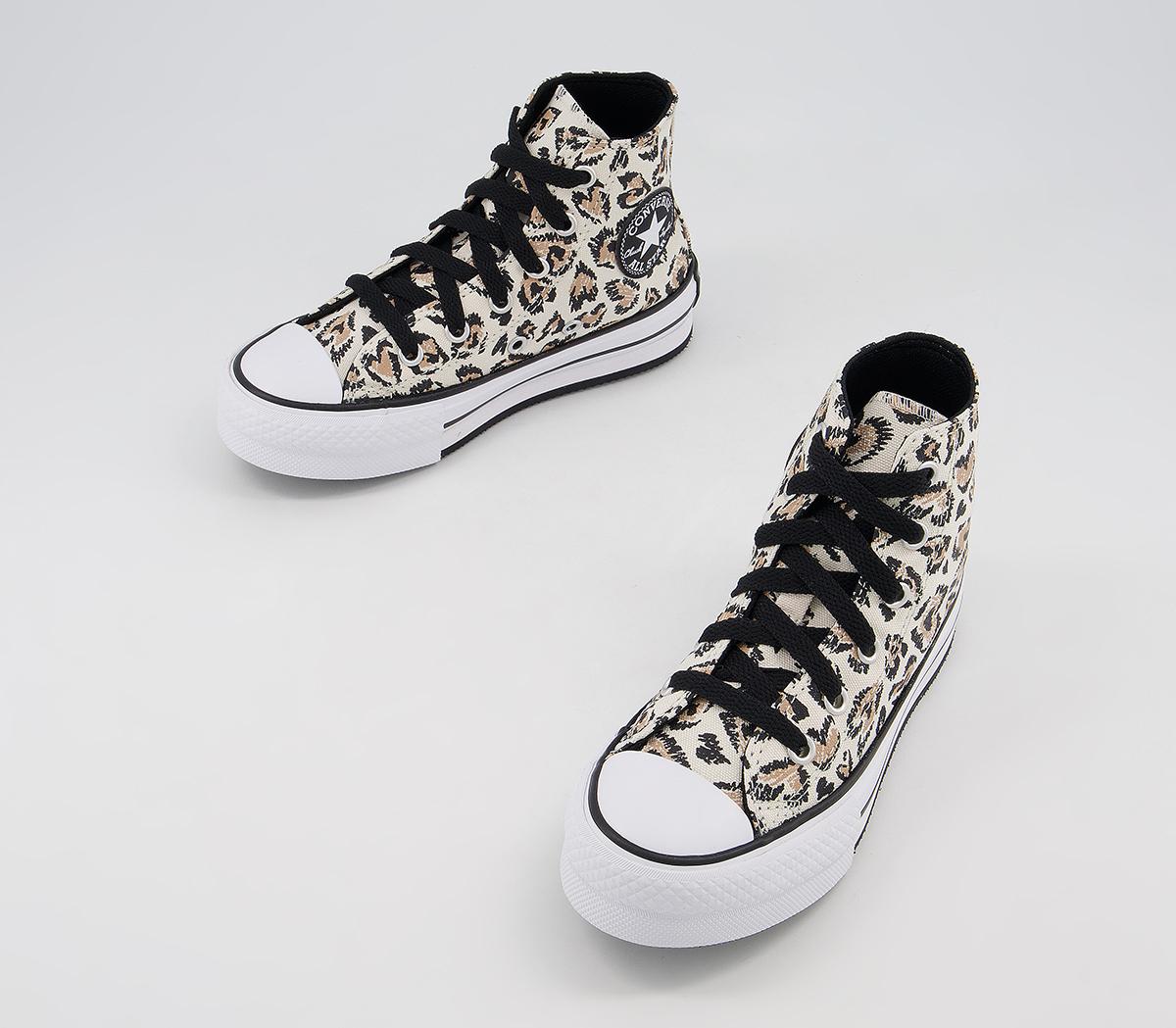 Converse All Star Eva Lift Hi Youth Trainers Driftwood Black White ...