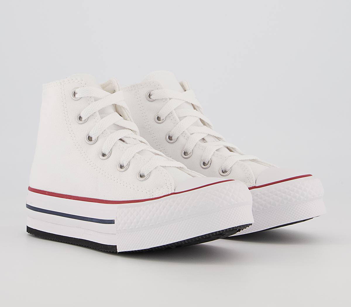 Converse Kids All Star Eva Lift Hi Trainers White Black Synthetic, 12 Youth