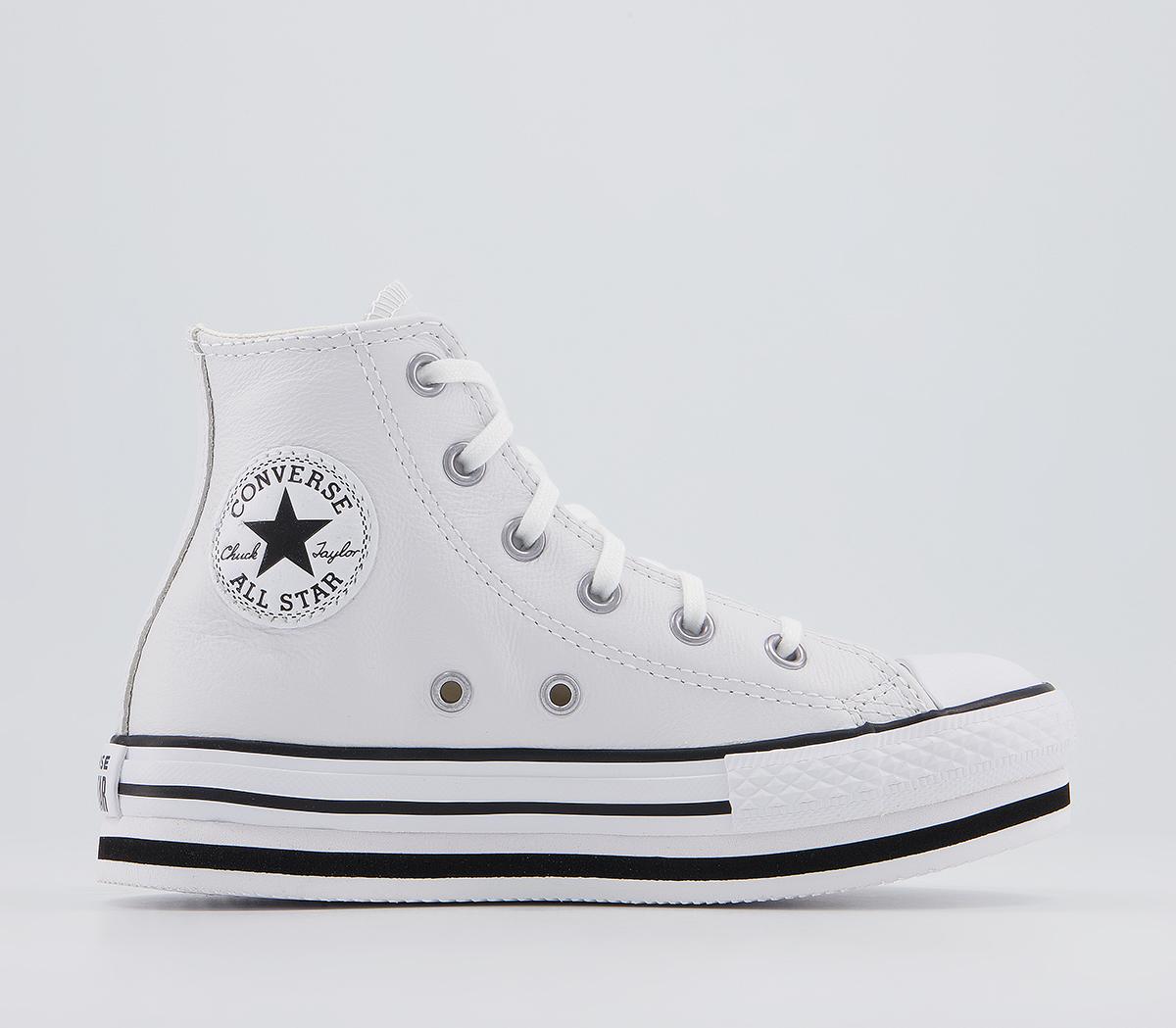 Converse All Star Eva Lift Hi Platform Youth Trainers White White Black ...