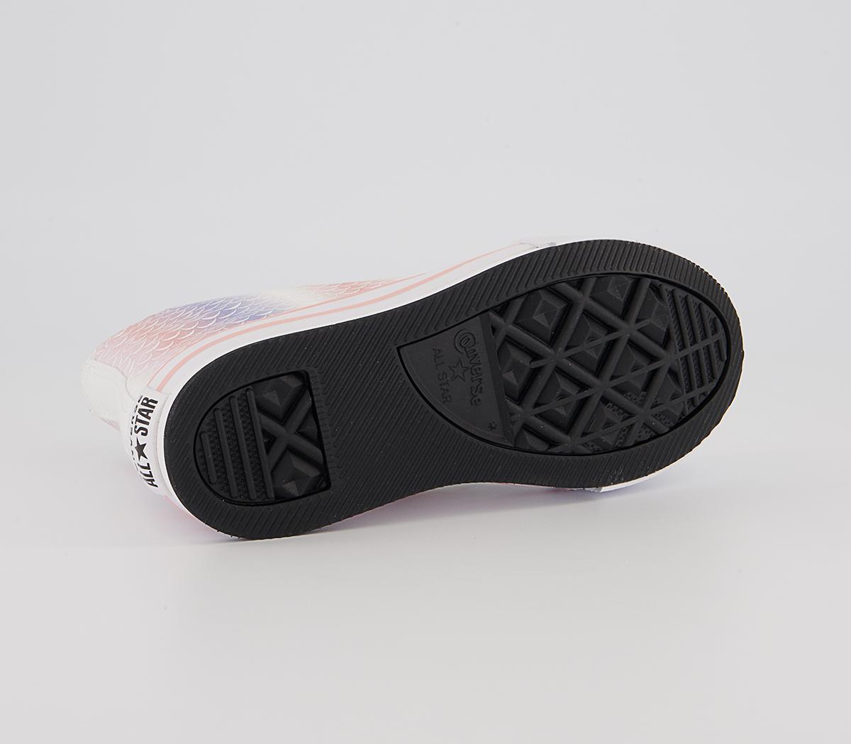 Converse All Star Eva Lift Hi Youth Platform Trainers Converse All Star Eva Lift Hi Youth Platform Trainers White Storm Pink Light Dew Mermaid