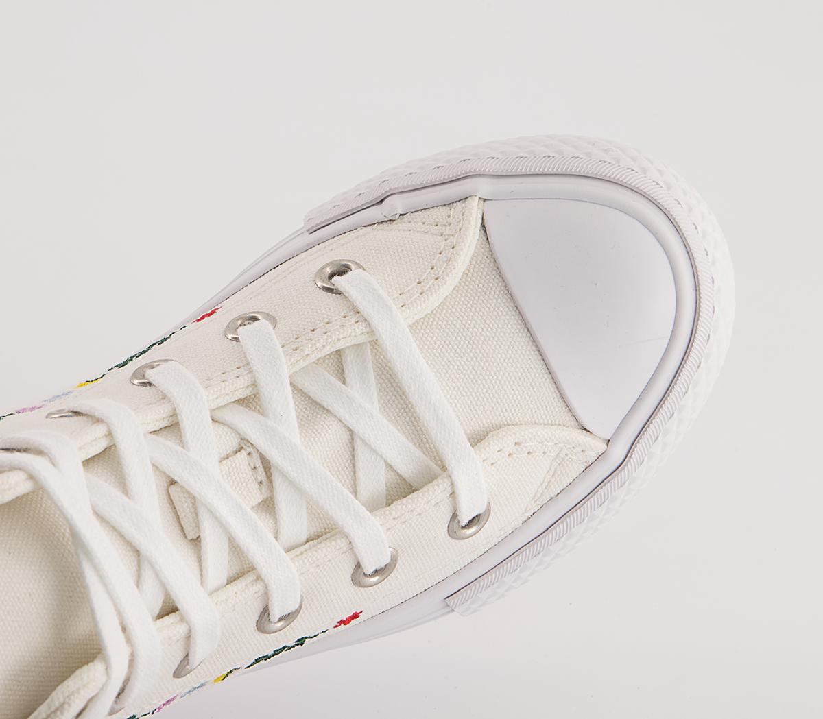 Converse All Star Eva Lift Hi Youth Trainers Converse All Star Eva Lift Hi Youth Trainers Vintage White Floral Festival