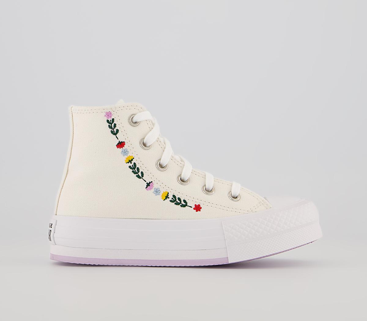 ConverseAll Star Eva Lift Hi Youth Trainers ConverseAll Star Eva Lift Hi Youth TrainersVintage White Floral Festival