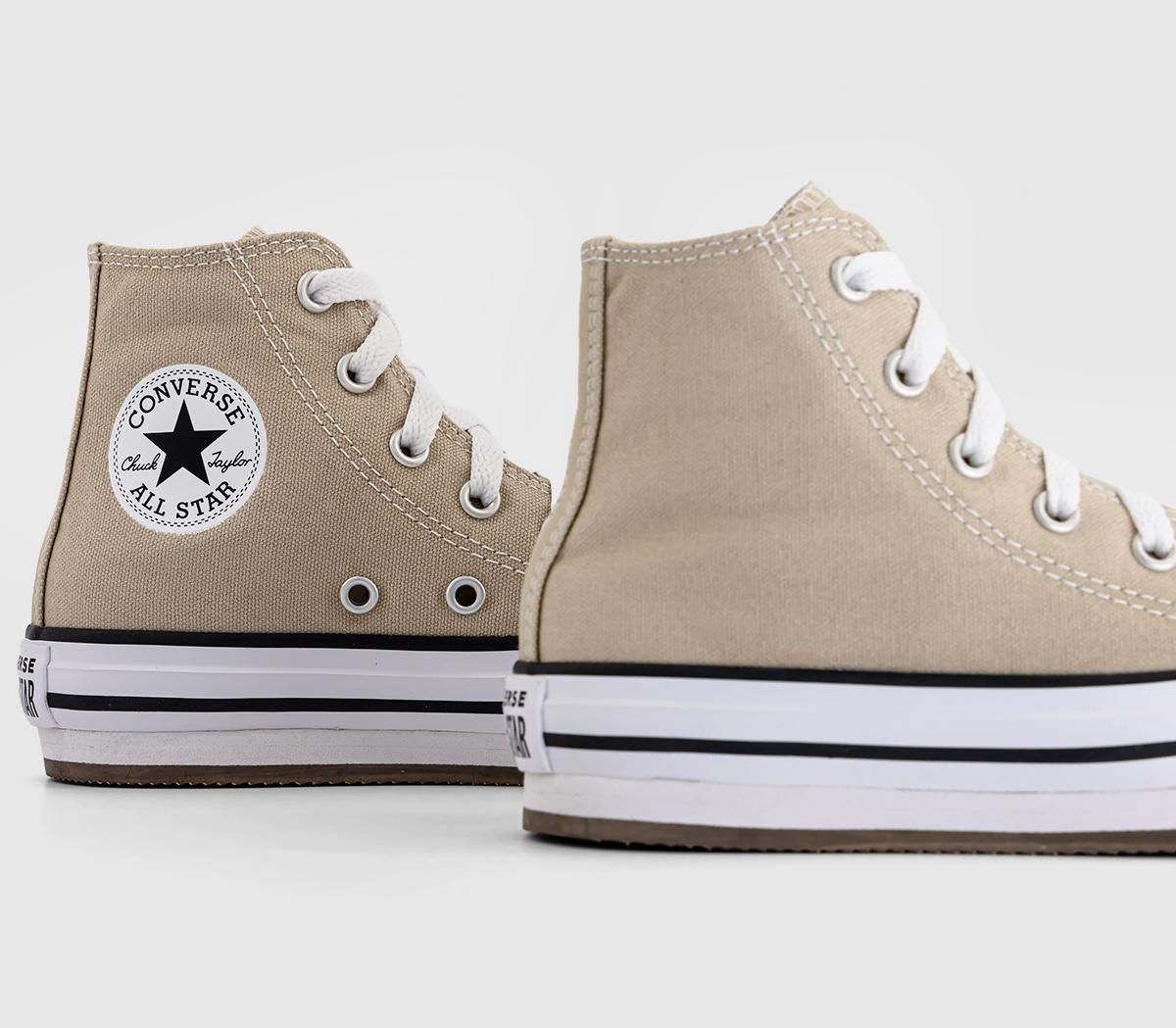 ConverseAll Star Eva Lift Hi Youth TrainersNutty Granola White Black