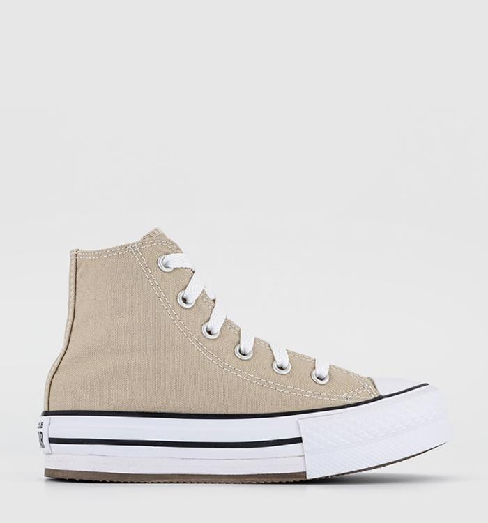 Converse All Star Eva Lift Hi Youth Trainers Nutty Granola White Black