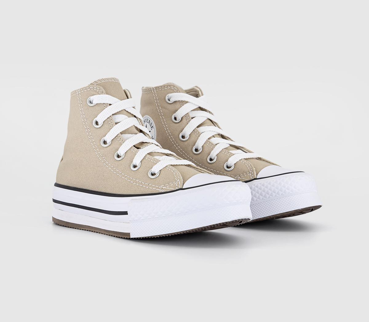 ConverseAll Star Eva Lift Hi Youth TrainersNutty Granola White Black