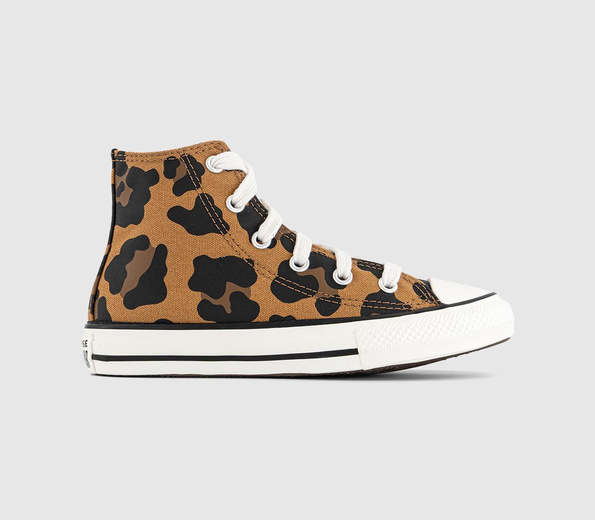 Converse All Star Eva Lift Hi Youth Trainers Leopard Vintage Black White in Kids  Size 13 youth, Office Shoes