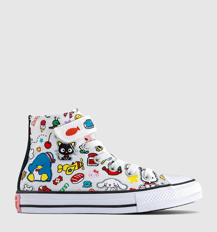 Converse Converse x Hello Kitty All Star Eva Lift Hi Youth Trainers Hello Kitty White Black