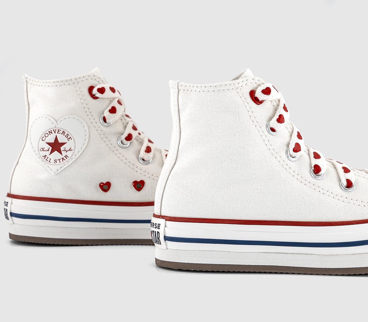 ConverseAll Star Eva Lift Hi Youth TrainersVintage White  Heart