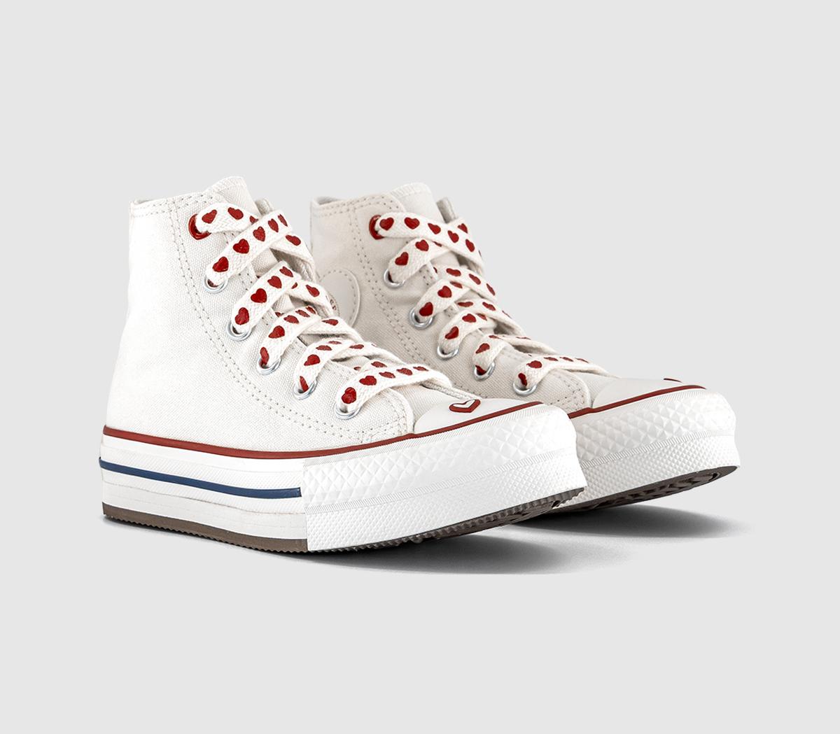 ConverseAll Star Eva Lift Hi Youth TrainersVintage White  Heart